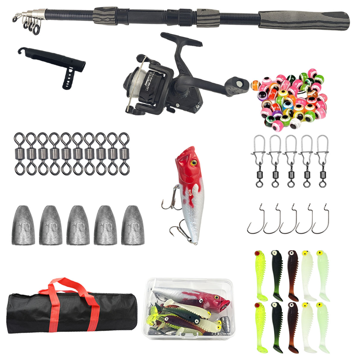 Fishing Rod Combo - Kit de caña de pescar telescópica