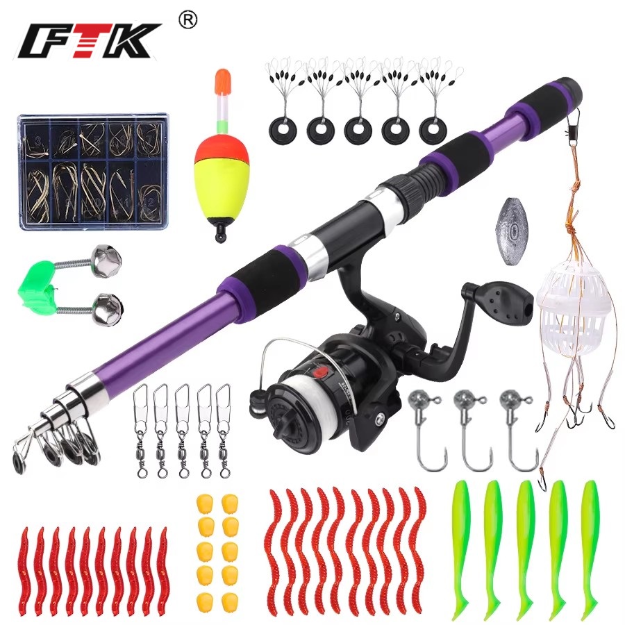 Fishing Rod Spinning - FTK-carrete de caña de pescar giratorio