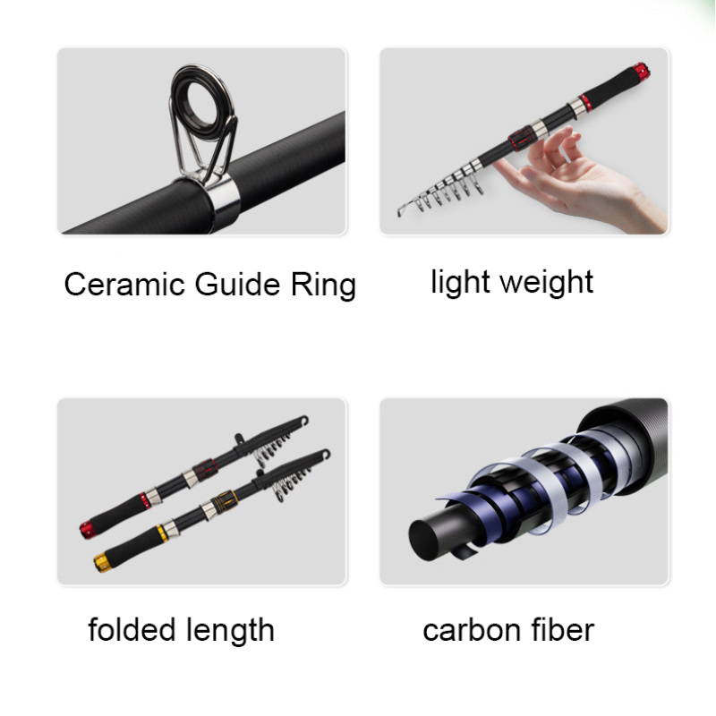 Caña de pescar de fibra de car - Fishing Rod Carbon Fiber reseña y precio