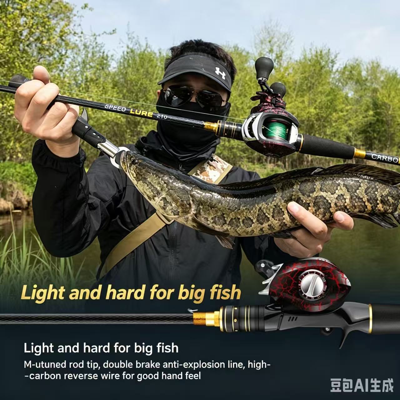 Combo de Caña y Carrete de Pes - Fishing Rod Carbon Fiber reseña y precio